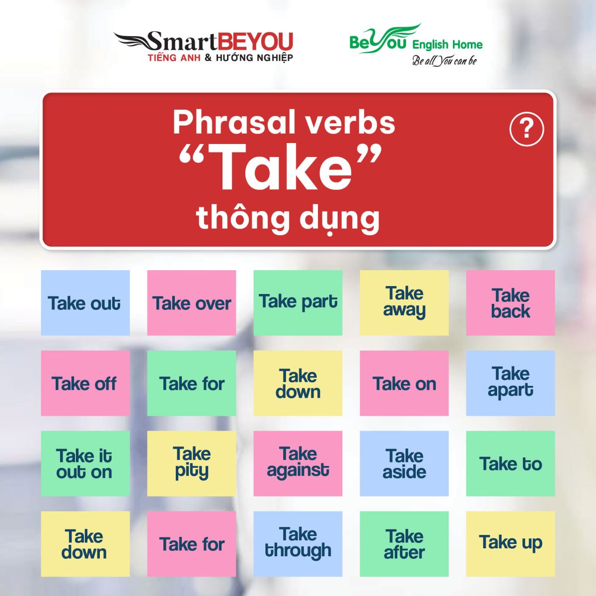 Cụm động từ (Phrasal Verbs) với "take"